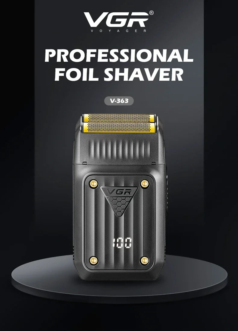 VGR V-363 Professional Electric Shaver with Digital Display – Rechargeable Beard Trimmer for Men