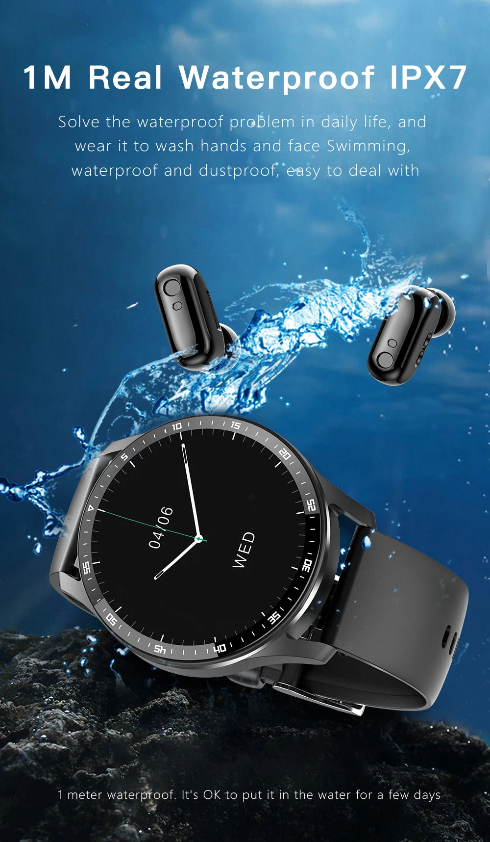 X7 2-in-1 Smart Watch with TWS Bluetooth Earbuds – Fitness & Health Monitor