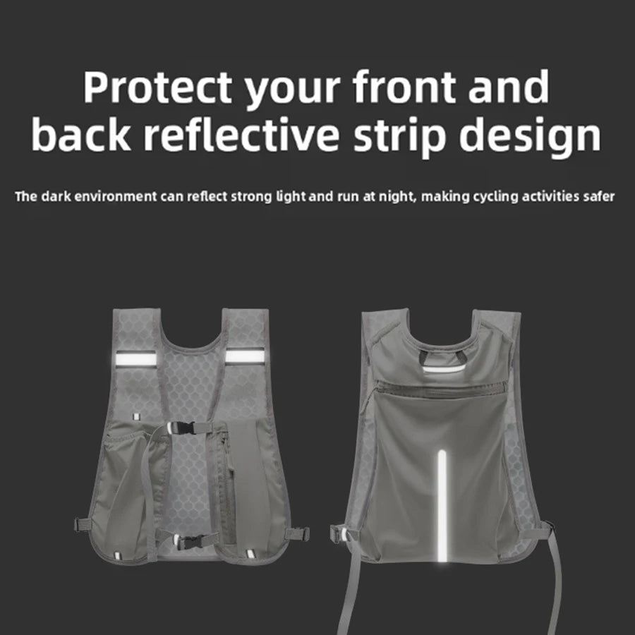 Lightweight Running Vest with Hydration & Phone Storage – Reflective Sports Chest Pack for Biking and Jogging