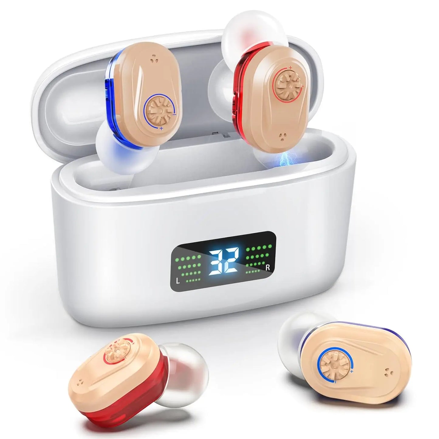 Wireless Mini Hearing Aid – HD Digital Noise-Cancelling Amplifier with Charging Box