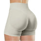 High-Waist Yoga Shorts – Solid Color Fitness & Running Leggings