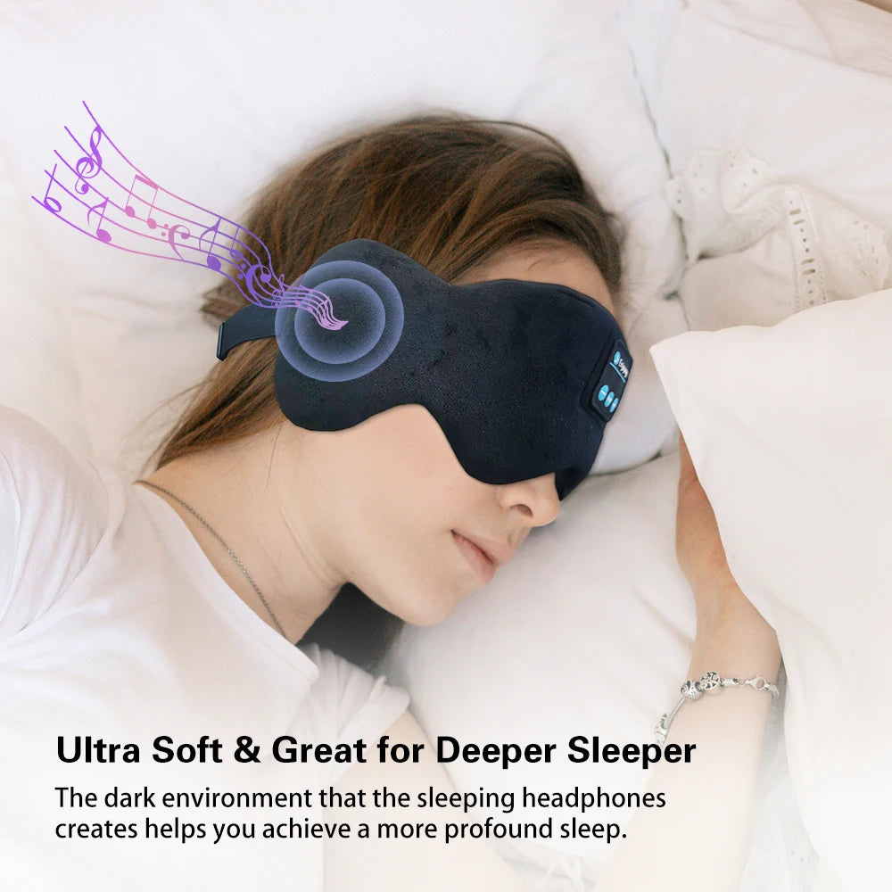 Bluetooth 5.3 Sleeping Mask with Wireless Headphones – Eye Shade for Men & Women