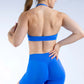 2-Piece Seamless Yoga Outfit for Women – Halter Sports Bra and Matching Shorts Workout Set