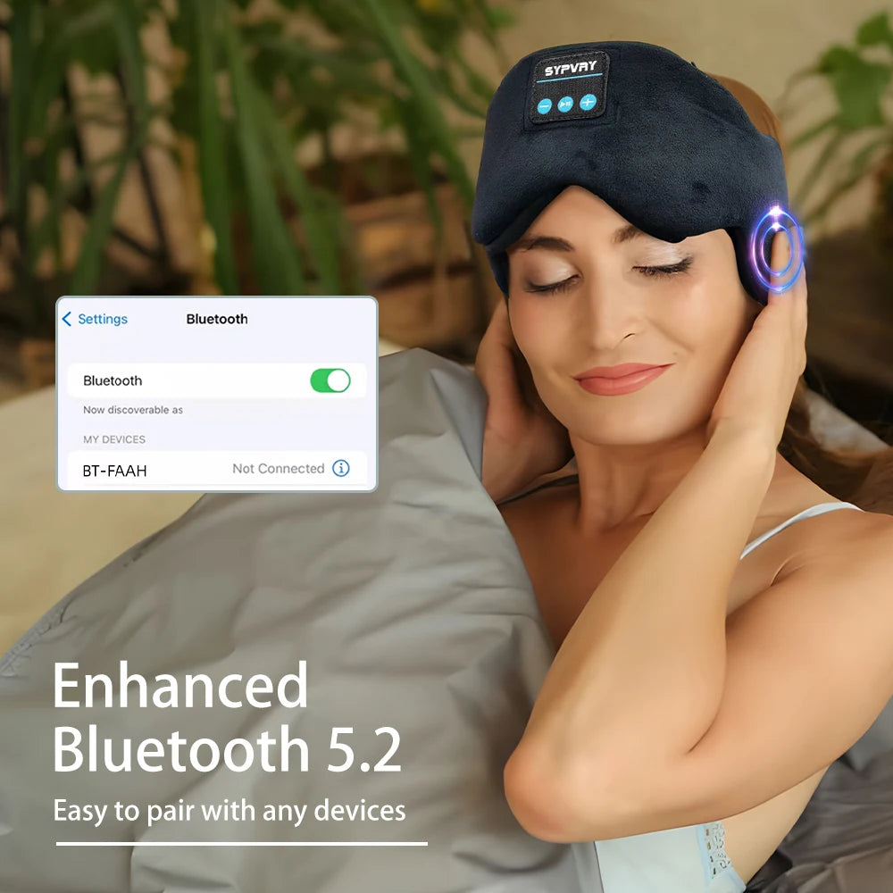 Bluetooth 5.3 Sleeping Mask with Wireless Headphones – Eye Shade for Men & Women
