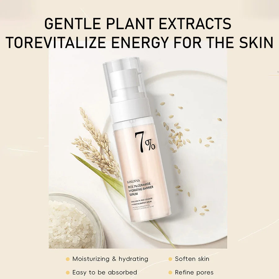 Rice Toner & Cleanser Set – 70% Rice Extract Serum with Niacinamide, Deep Cleansing Foam & Moisturizer for Dry Skin