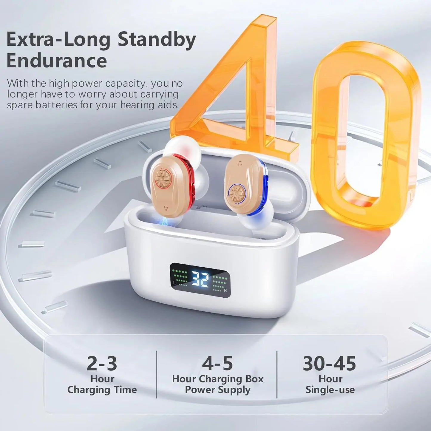 Wireless Mini Hearing Aid – HD Digital Noise-Cancelling Amplifier with Charging Box