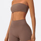 Ctenkevet Women’s Fitness Set – Strapless Sports Bra & Crop Top