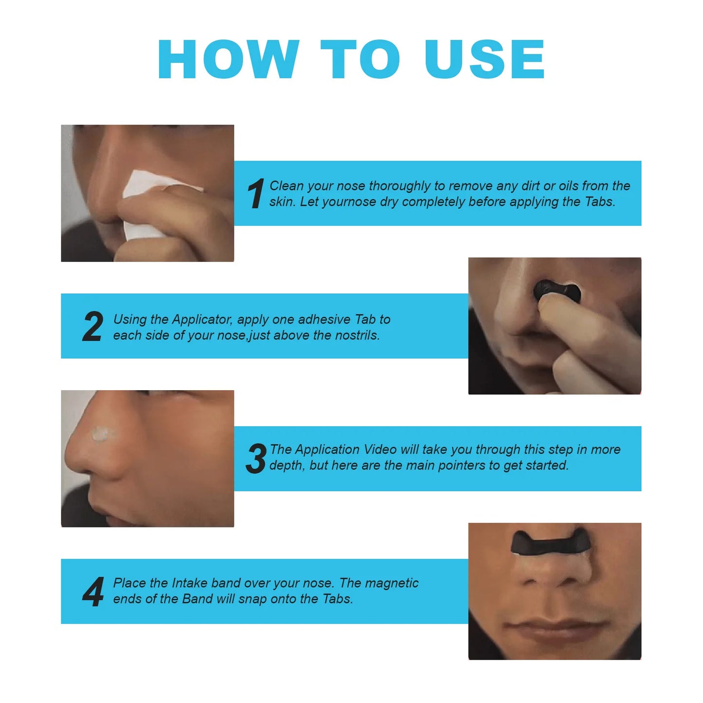 Nasal Breathing Dilator Kit – Magnetic Nose Clips & Strips for Sleep & Sports