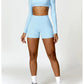 Women’s Quick-Dry Gym Top – Square Neck Long Sleeve Fitness Crop Top