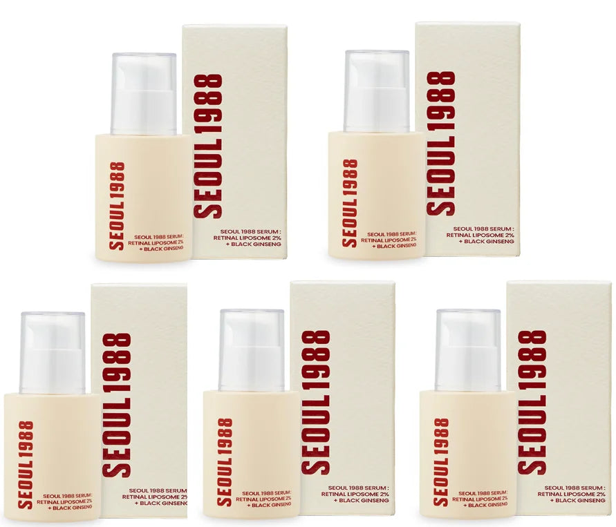 Korean 1988 Retinol Face Serum – Black Ginseng, Niacinamide & Vitamin C Anti-Aging Ampoule for Firming and Wrinkle Care