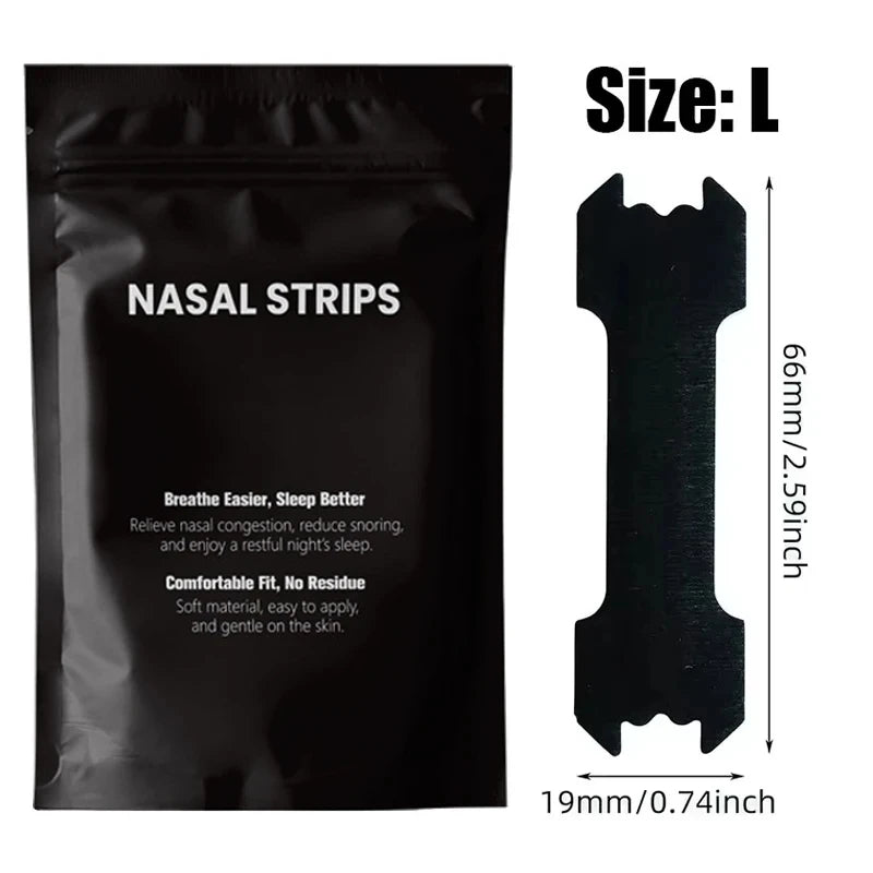 Black Nasal Strips – Extra Strength Anti-Snoring Sleep Aid (30/60/90pcs)