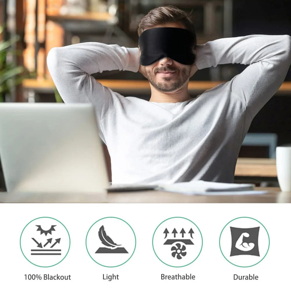 100% Silk Sleep Mask – Natural Eye Mask with Adjustable Strap