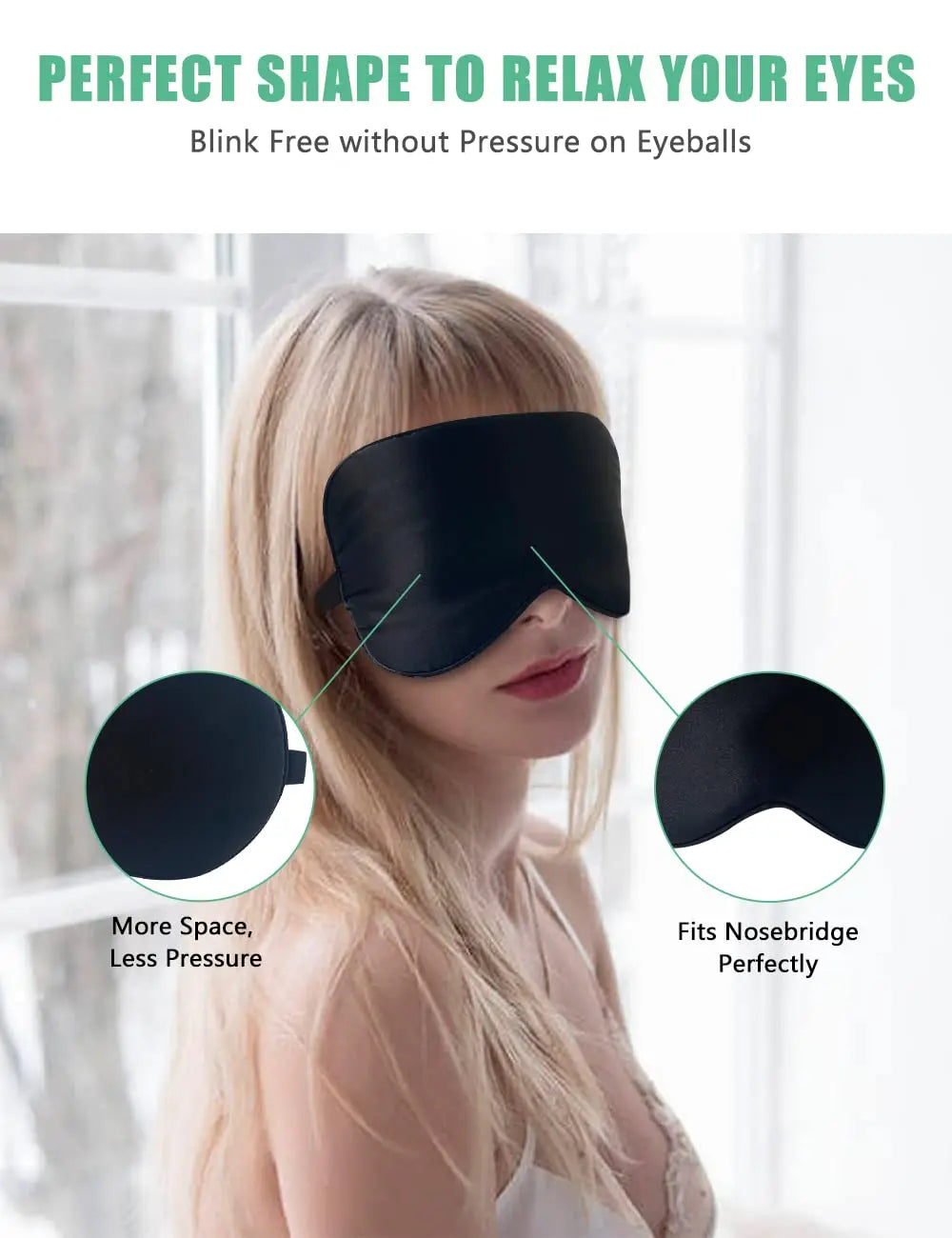 100% Silk Sleep Mask – Natural Eye Mask with Adjustable Strap