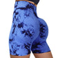 Women’s High-Waist Tie-Dye Yoga Shorts – Seamless Workout & Cycling Shorts