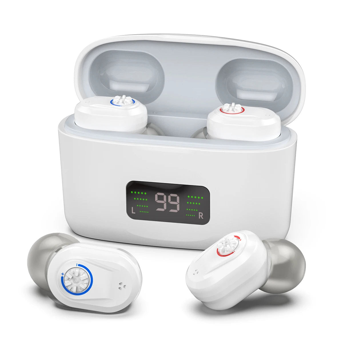 Wireless Mini Hearing Aid – HD Digital Noise-Cancelling Amplifier with Charging Box