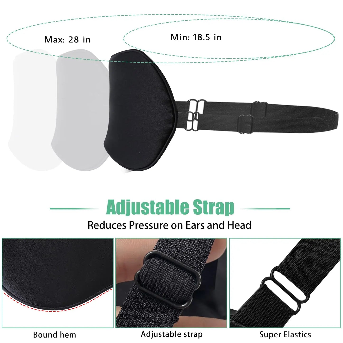 100% Silk Sleep Mask – Natural Eye Mask with Adjustable Strap