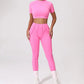 Women’s Seamless Yoga Set – High-Waist Leggings & Backless Sports Bra