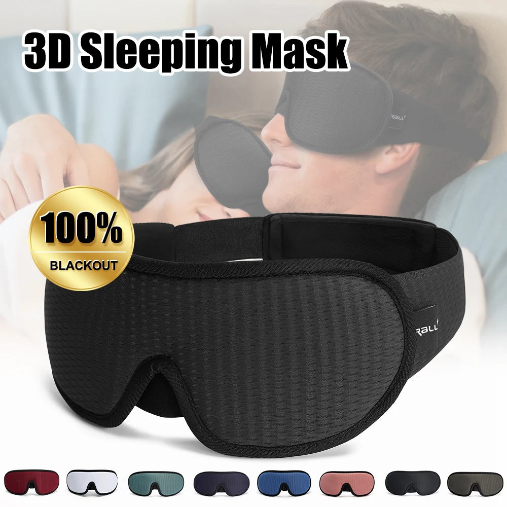 3D Padded Sleep Mask – Light-Blocking Eye Shade & Sleeping Aid