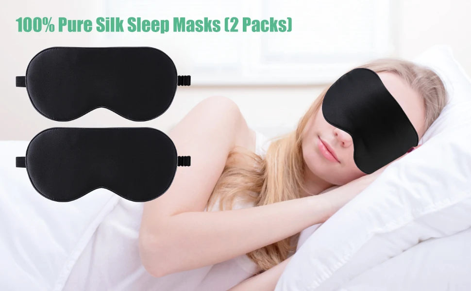 100% Silk Sleep Mask – Natural Eye Mask with Adjustable Strap