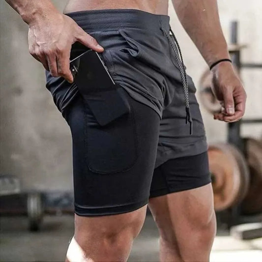Men’s Camo Running Shorts – 2-in-1 Quick-Dry Gym & Workout Shorts