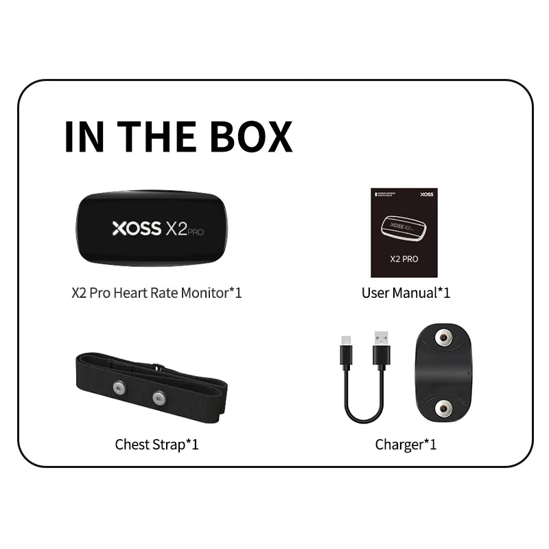 XOSS X2 Pro Heart Rate Monitor – Rechargeable Fitness Sensor with Data Storage