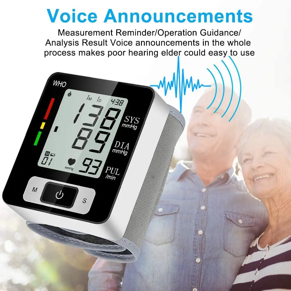 Digital Wrist Blood Pressure Monitor – High Accuracy Electronic BP Cuff Tonometer