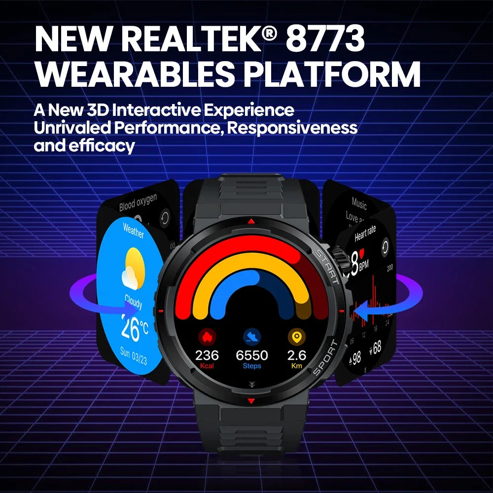 Zeblaze Ares 3 Plus – 1.43" HD AMOLED Smartwatch with Voice Calling